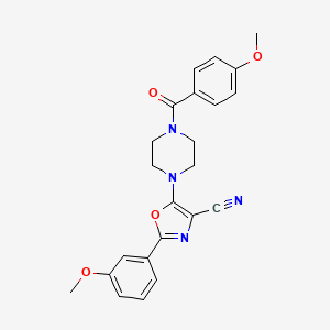 molecular formula C23H22N4O4 B2838559 5-(4-(4-Methoxybenzoyl)piperazin-1-yl)-2-(3-methoxyphenyl)oxazole-4-carbonitrile CAS No. 903202-77-7