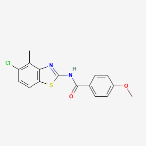 molecular formula C16H13ClN2O2S B2838565 N-(5-chloro-4-methyl-1,3-benzothiazol-2-yl)-4-methoxybenzamide CAS No. 897759-40-9