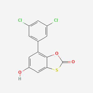 molecular formula C13H6Cl2O3S B2838567 7-(3,5-Dichlorophenyl)-5-hydroxy-1,3-benzoxathiol-2-one CAS No. 315240-93-8