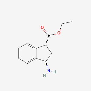 molecular formula C12H15NO2 B2838569 Ethyl (1R,3S)-3-amino-2,3-dihydro-1H-indene-1-carboxylate CAS No. 2165473-17-4