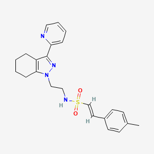 molecular formula C23H26N4O2S B2838572 (E)-N-(2-(3-(pyridin-2-yl)-4,5,6,7-tetrahydro-1H-indazol-1-yl)ethyl)-2-(p-tolyl)ethenesulfonamide CAS No. 1798415-82-3
