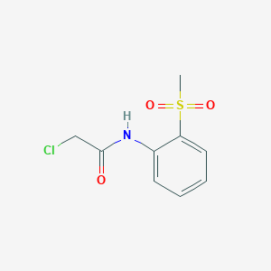 molecular formula C9H10ClNO3S B2838577 2-氯-N-[2-(甲磺基)苯基]乙酰胺 CAS No. 923175-13-7