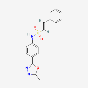 molecular formula C17H15N3O3S B2838581 (E)-N-[4-(5-methyl-1,3,4-oxadiazol-2-yl)phenyl]-2-phenylethenesulfonamide CAS No. 1356810-28-0