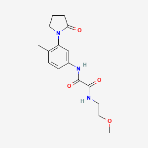 molecular formula C16H21N3O4 B2838584 N1-(2-methoxyethyl)-N2-(4-methyl-3-(2-oxopyrrolidin-1-yl)phenyl)oxalamide CAS No. 941934-88-9