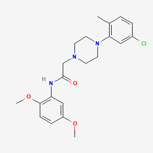 molecular formula C21H26ClN3O3 B2838588 N-(2,5-Dimethoxyphenyl)-2-(4-(5-chloro-2-methylphenyl)piperazinyl)ethanamide CAS No. 491867-74-4