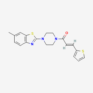 molecular formula C19H19N3OS2 B2838589 6-methyl-2-{4-[(2E)-3-(2-thienyl)prop-2-enoyl]piperazin-1-yl}-1,3-benzothiazole CAS No. 897466-81-8