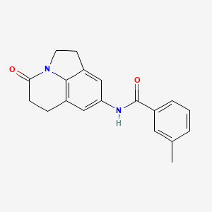 molecular formula C19H18N2O2 B2838592 3-Methyl-N-(11-oxo-1-azatricyclo[6.3.1.04,12]dodeca-4,6,8(12)-trien-6-yl)benzamide CAS No. 903292-59-1
