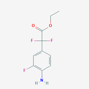 molecular formula C10H10F3NO2 B2838594 Ethyl 2-(4-amino-3-fluorophenyl)-2,2-difluoroacetate CAS No. 1260674-09-6