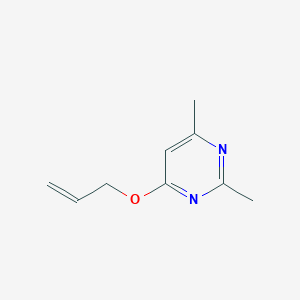 molecular formula C9H12N2O B2838604 2,4-二甲基-6-(丙-2-烯-1-氧基)嘧啶 CAS No. 2168508-84-5