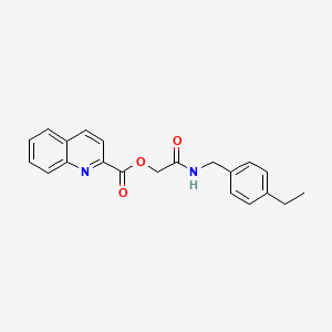 molecular formula C21H20N2O3 B2838608 {[(4-Ethylphenyl)methyl]carbamoyl}methyl quinoline-2-carboxylate CAS No. 1794845-61-6