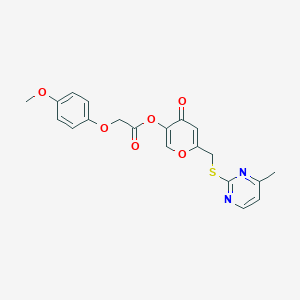 molecular formula C20H18N2O6S B2838616 [6-[(4-Methylpyrimidin-2-yl)sulfanylmethyl]-4-oxopyran-3-yl] 2-(4-methoxyphenoxy)acetate CAS No. 877637-14-4