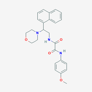 molecular formula C25H27N3O4 B2838620 N1-(4-甲氧基苯基)-N2-(2-吗啉基-2-(萘-1-基)乙基)草酰胺 CAS No. 941933-91-1