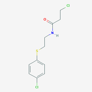 molecular formula C11H13Cl2NOS B2838621 3-氯-N-{2-[(4-氯苯基)硫代基]乙基}丙酰胺 CAS No. 92546-78-6