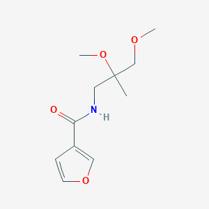 molecular formula C11H17NO4 B2838622 N-(2,3-二甲氧基-2-甲基丙基)呋喃-3-甲酰胺 CAS No. 2034242-45-8