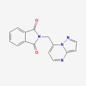 molecular formula C15H10N4O2 B2838625 2-{吡唑并[1,5-a]嘧啶-7-基甲基}-2,3-二氢-1H-异喹啉-1,3-二酮 CAS No. 746677-39-4