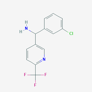 molecular formula C13H10ClF3N2 B2838626 (3-氯苯基)-[6-(三氟甲基)吡啶-3-基]甲胺 CAS No. 2247105-51-5