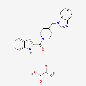 molecular formula C24H24N4O5 B2838629 (4-((1H-benzo[d]imidazol-1-yl)methyl)piperidin-1-yl)(1H-indol-2-yl)methanone oxalate CAS No. 1351647-89-6