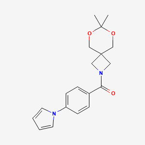 molecular formula C19H22N2O3 B2838635 (4-(1H-pyrrol-1-yl)phenyl)(7,7-dimethyl-6,8-dioxa-2-azaspiro[3.5]nonan-2-yl)methanone CAS No. 1396785-12-8