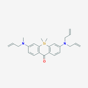 molecular formula C25H30N2OSi B2838641 7-[Allyl(methyl)amino]-3-(diallylamino)-5,5-dimethyl-benzo[b][1]benzosilin-10-one CAS No. 1807857-25-5