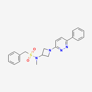 molecular formula C21H22N4O2S B2838643 N-methyl-1-phenyl-N-[1-(6-phenylpyridazin-3-yl)azetidin-3-yl]methanesulfonamide CAS No. 2380188-92-9