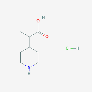 molecular formula C8H16ClNO2 B2838653 2-Piperidin-4-ylpropanoic acid hydrochloride CAS No. 1269379-23-8; 90205-09-7