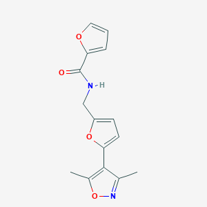 molecular formula C15H14N2O4 B2838655 N-{[5-(3,5-dimethyl-1,2-oxazol-4-yl)furan-2-yl]methyl}furan-2-carboxamide CAS No. 2415470-13-0
