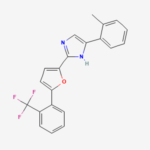 molecular formula C21H15F3N2O B2838661 5-(o-tolyl)-2-[5-[2-(trifluoromethyl)phenyl]-2-furyl]-1H-imidazole CAS No. 1935723-27-5