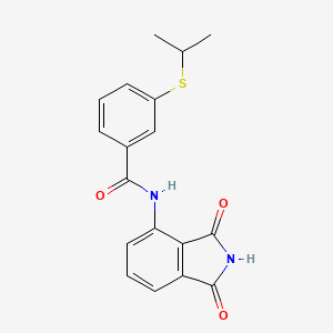 molecular formula C18H16N2O3S B2838665 N-(1,3-二氧代异喹啉-4-基)-3-(异丙硫基)苯甲酰胺 CAS No. 919761-19-6