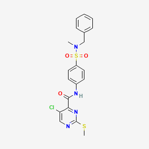 molecular formula C20H19ClN4O3S2 B2838667 N-{4-[benzyl(methyl)sulfamoyl]phenyl}-5-chloro-2-(methylsulfanyl)pyrimidine-4-carboxamide CAS No. 833437-83-5