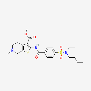 molecular formula C23H31N3O5S2 B2838669 methyl 2-(4-(N-butyl-N-ethylsulfamoyl)benzamido)-6-methyl-4,5,6,7-tetrahydrothieno[2,3-c]pyridine-3-carboxylate CAS No. 681175-27-9