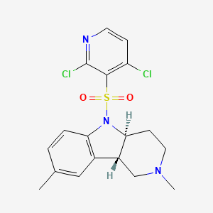 3-{[(4aS,9bS)-2,8-dimethyl-1H,2H,3H,4H,4aH,5H,9bH-pyrido[4,3-b]indol-5-yl]sulfonyl}-2,4-dichloropyridine