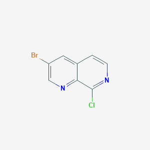 molecular formula C8H4BrClN2 B2838677 3-Bromo-8-chloro-1,7-naphthyridine CAS No. 1260670-05-0