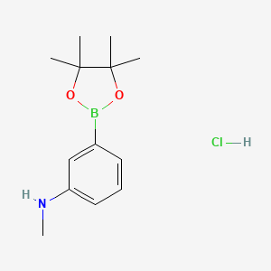 molecular formula C13H21BClNO2 B2838679 N-甲基-3-(四甲基-1,3,2-二氧杂硼杂环戊二烯-2-基)苯胺盐酸盐 CAS No. 2377610-84-7