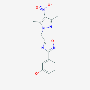 5-({4-nitro-3,5-dimethyl-1H-pyrazol-1-yl}methyl)-3-(3-methoxyphenyl)-1,2,4-oxadiazole