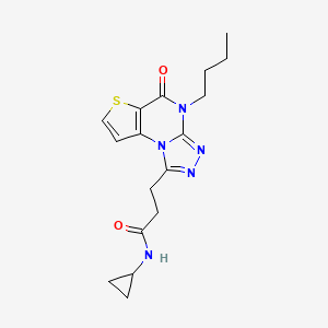3-(4-butyl-5-oxo-4,5-dihydrothieno[2,3-e][1,2,4]triazolo[4,3-a]pyrimidin-1-yl)-N-cyclopropylpropanamide