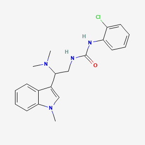 molecular formula C20H23ClN4O B2838694 1-(2-氯苯基)-3-(2-(二甲胺)-2-(1-甲基-1H-吲哚-3-基)乙基)脲 CAS No. 1396791-90-4