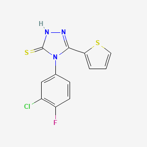 B2838695 4-(3-chloro-4-fluorophenyl)-5-(2-thienyl)-2,4-dihydro-3H-1,2,4-triazole-3-thione CAS No. 477334-48-8