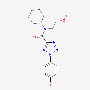 B2838698 2-(4-bromophenyl)-N-cyclohexyl-N-(2-hydroxyethyl)-2H-tetrazole-5-carboxamide CAS No. 1396685-56-5