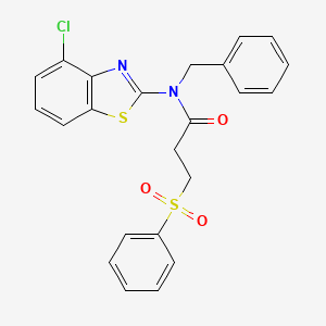 B2838706 N-benzyl-N-(4-chlorobenzo[d]thiazol-2-yl)-3-(phenylsulfonyl)propanamide CAS No. 899963-66-7