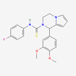 molecular formula C22H22FN3O2S B2838725 1-(3,4-dimethoxyphenyl)-N-(4-fluorophenyl)-3,4-dihydropyrrolo[1,2-a]pyrazine-2(1H)-carbothioamide CAS No. 393833-18-6