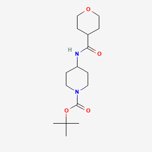 molecular formula C16H28N2O4 B2838733 tert-Butyl 4-[(tetrahydro-2H-pyran-4-carbonyl)amino]piperidine-1-carboxylate CAS No. 1233955-29-7