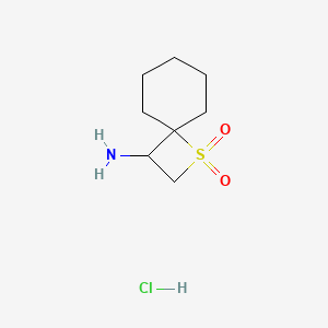 molecular formula C8H16ClNO2S B2838740 1,1-Dioxo-1lambda6-thiaspiro[3.5]nonan-3-amine;hydrochloride CAS No. 2243516-34-7