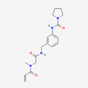 molecular formula C18H24N4O3 B2838742 N-[3-[[[2-[Methyl(prop-2-enoyl)amino]acetyl]amino]methyl]phenyl]pyrrolidine-1-carboxamide CAS No. 2201241-05-4