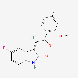 molecular formula C17H11F2NO3 B2838748 (3Z)-5-fluoro-3-[2-(4-fluoro-2-methoxyphenyl)-2-oxoethylidene]-1,3-dihydro-2H-indol-2-one CAS No. 1146935-00-3