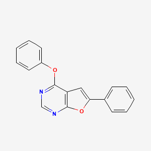molecular formula C18H12N2O2 B2838755 4-Phenoxy-6-phenylfuro[2,3-d]pyrimidine CAS No. 672925-54-1