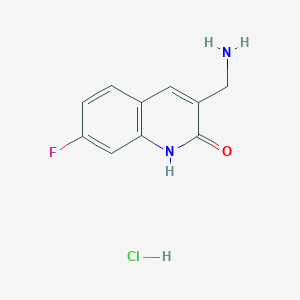 molecular formula C10H10ClFN2O B2838756 3-(Aminomethyl)-7-fluoroquinolin-2(1H)-one hydrochloride CAS No. 1185431-26-8