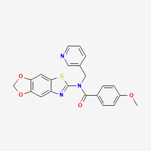 N-([1,3]dioxolo[4',5':4,5]benzo[1,2-d]thiazol-6-yl)-4-methoxy-N-(pyridin-3-ylmethyl)benzamide