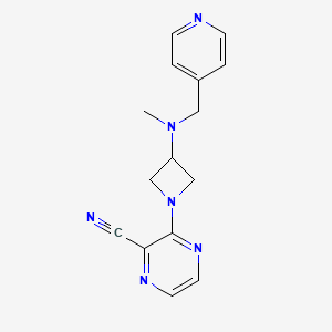 molecular formula C15H16N6 B2838762 3-[3-[Methyl(pyridin-4-ylmethyl)amino]azetidin-1-yl]pyrazine-2-carbonitrile CAS No. 2380095-10-1