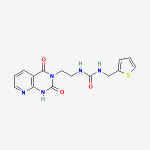 molecular formula C15H15N5O3S B2838763 1-(2-(2,4-二氧代-1,2-二氢喹啉-3(4H)-基)乙基)-3-(噻吩-2-基甲基)脲 CAS No. 2034505-19-4
