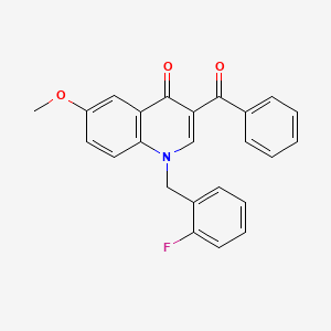 molecular formula C24H18FNO3 B2838765 3-Benzoyl-1-[(2-fluorophenyl)methyl]-6-methoxy-1,4-dihydroquinolin-4-one CAS No. 904433-07-4